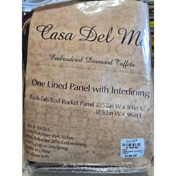 Embroidered Diamond Taffeta Drape - 1 Panel, 3 Available - Picture 3 of 9